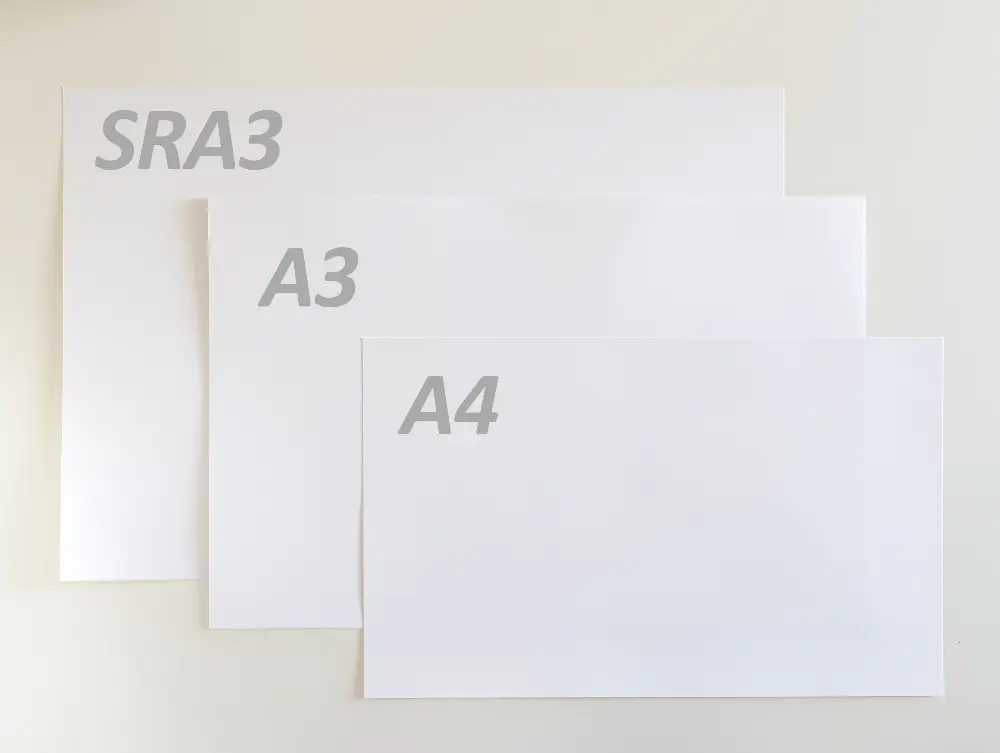 Печать документов на Форматах бумаги для печати SRA3, A3, A4